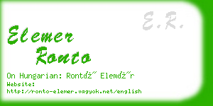 elemer ronto business card